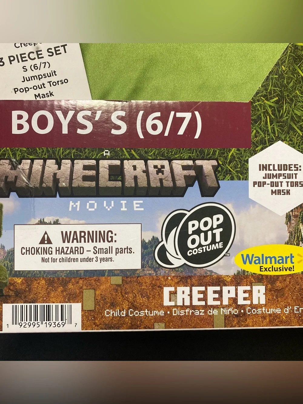 Creeper Minecraft Kids Costume New  (Boys' 6/7)